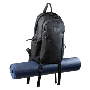 mount adams yoga mat mid-size backpack for workout gear and fitness accessories, stain resistant, adjustable travel pack