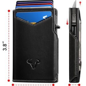 BULLIANT Men Wallet Gift Boxed,Slim Front Pocket Wallet Money Clip Card Holder 3.8"x2.7",Pop-up Access