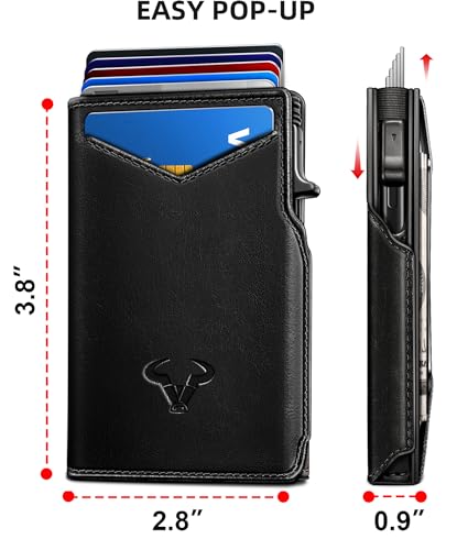 BULLIANT Men Wallet Gift Boxed,Slim Front Pocket Wallet Money Clip Card Holder 3.8"x2.7",Pop-up Access