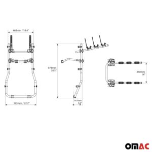 OMAC 3 Bike Rack for Nissan Versa 2013-2023, Car Trunk Mount Bicycle Carrier 99 Lbs Load, Foldable, All Weather, Durable Steel, Black