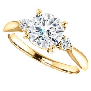 2 CT Solitaire Engagement Rings For Women Moissanite Wedding Ring Sets For Her Handmade Gifts Anniversary Rings 10K/14K/18K Solid Yellow Gold