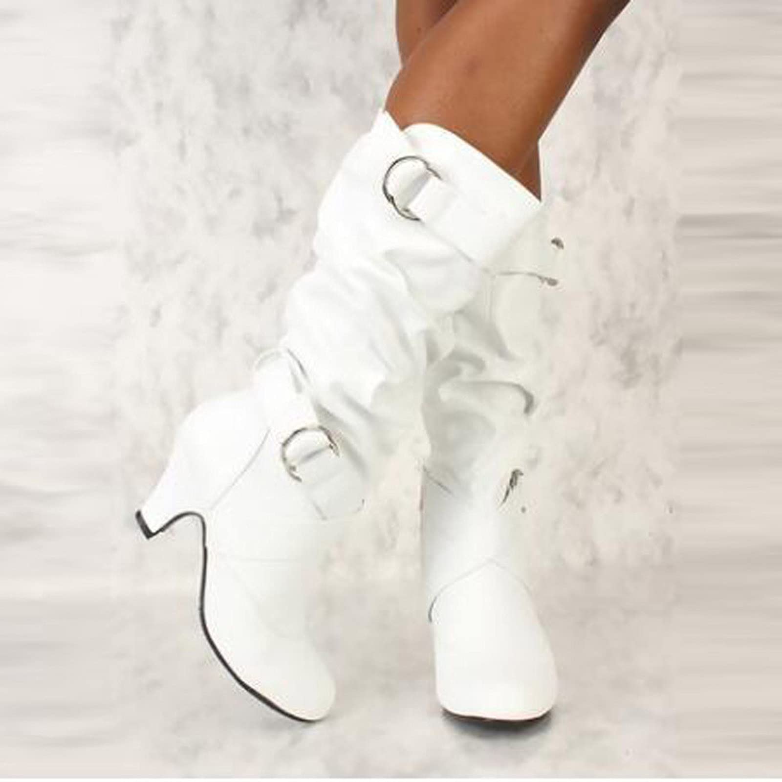 Womens Sandals, Booties for Women Low Heel Women Elegant Boots Tie Up Boots Sexy Heels House Retro Boots Water Shoes for Women White