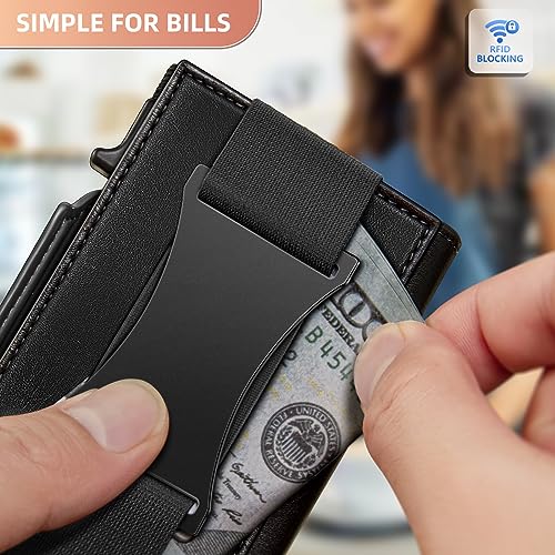 BULLIANT Men Wallet Gift Boxed,Slim Front Pocket Wallet Money Clip Card Holder 3.8"x2.7",Pop-up Access