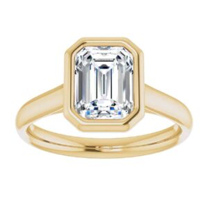 2 CT Emerald Cut Engagement Rings for Women Engagement Gifts for Women Handmade Gifts Anniversary Wedding Ring 10K/14K/18K Solid Yellow Gold