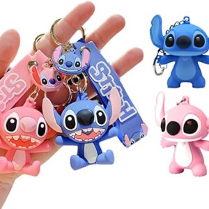 4PCS Cartoon Key Chains for Kids Girls Boys Cartoon Couple Keychain for Keys Backpack Bag Phone Keychain Gift for Birthday Christmas New Year