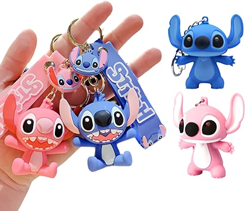 4PCS Cartoon Key Chains for Kids Girls Boys Cartoon Couple Keychain for Keys Backpack Bag Phone Keychain Gift for Birthday Christmas New Year