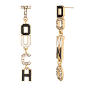 madison tyler touchdown football dangle earrings for women, lightweight alloy, hypoallergenic, great gift idea