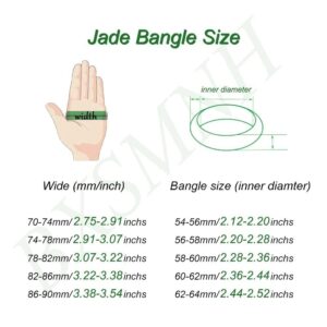 Jade Bangle Bracelet for Women Natural Black Elegant Agate Bangles with Jewelry Gift Box (Color : Wide11-13mm, Size : 60mm)