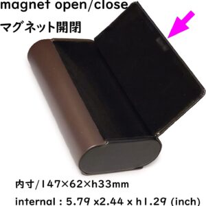 メイガン(Meigan) Double Glasses Case Aluminum Hard Shell Faux Leather for Men, Women | for Reading Glasses and Sunglasses etc.