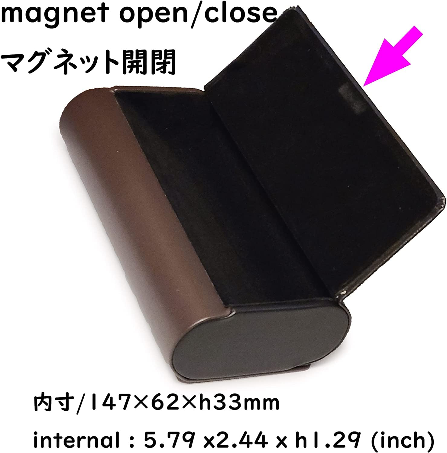 メイガン(Meigan) Double Glasses Case Aluminum Hard Shell Faux Leather for Men, Women | for Reading Glasses and Sunglasses etc.