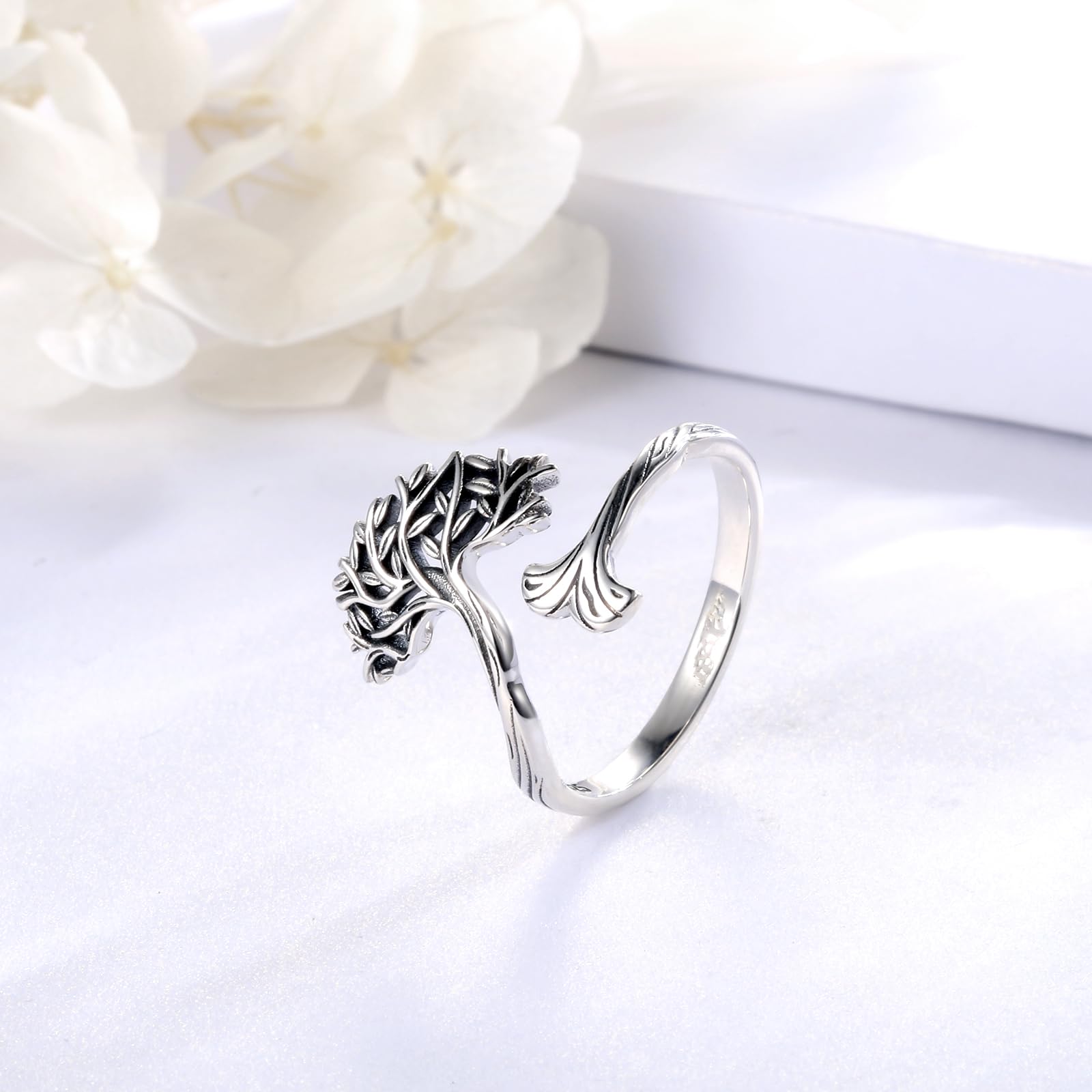 zaxsj Tree of Life Rings for Women : 925 Sterling Silver Retro Celtic Knot Irish Tree of Life Ring Jewelry Gifts for Women