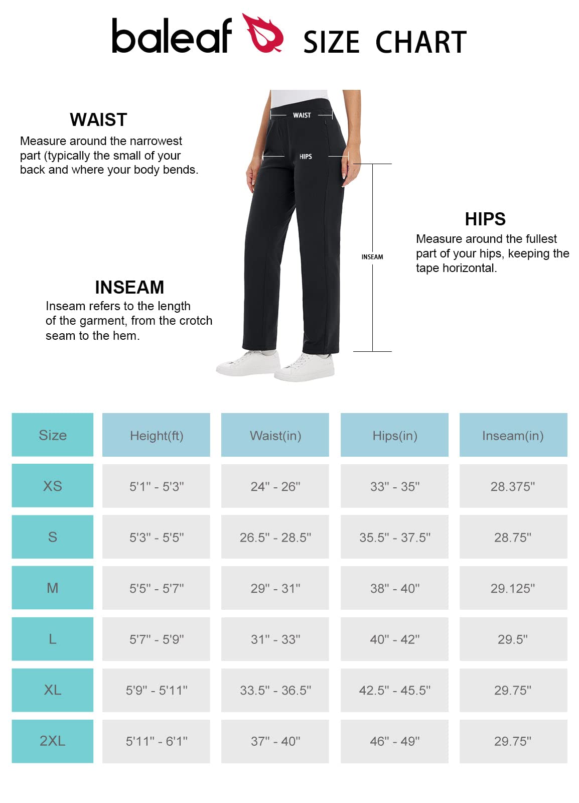 BALEAF Women's Fleece Lined Pants Straight Leg Sweatpants Pull-on Dress Pants with Zipper Pockets Athletic for Golf Running Black M