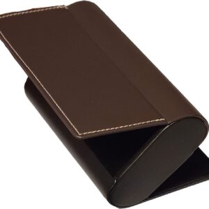 メイガン(Meigan) Double Glasses Case Aluminum Hard Shell Faux Leather for Men, Women | for Reading Glasses and Sunglasses etc.