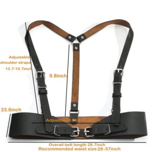 AONEWIN Women's Body Leather Harness Punk Belt Skinny Body Adjustable Suspender For Dresses (black medium)