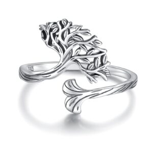 zaxsj Tree of Life Rings for Women : 925 Sterling Silver Retro Celtic Knot Irish Tree of Life Ring Jewelry Gifts for Women