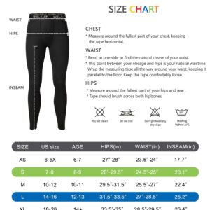 Willit Boys' Leggings Quick Dry Youth Compression Pants Basketball Sports Tights Kids Base Layer Black XS