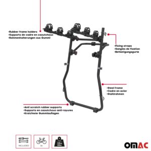 OMAC 3 Bike Rack Carrier Hitch Mount for Volvo XC70 2008-2016 Black 1 Pc