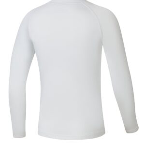 Willit Youth Boys' Compression Thermal Shirts Fleece Baselayer Long Sleeve Girls' Kids Football Soccer Undershirts White S