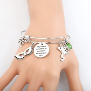 BAUNA Fairytale Frog Inspired Bracelet Princess Tiana Quote Jewelry for Fans My Dream Wouldn’t Be Complete Without You In It (Frog Inspired Bracelet)