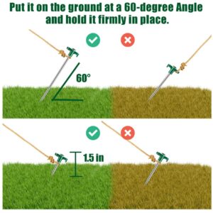 Tiomues Tent Stakes, 10PCS Heavy Duty Tent Stakes Pegs, Outdoor Camping Windproof Professional Ground Stakes, Metal Tent Pegs for All Kinds of Ground, Specially Designed for Tent Canopies