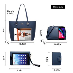 Handbags for Women Large Tote Shoulder Bags Top Handle Satchel Purses Wallet Crossbody Bag set 4pcs