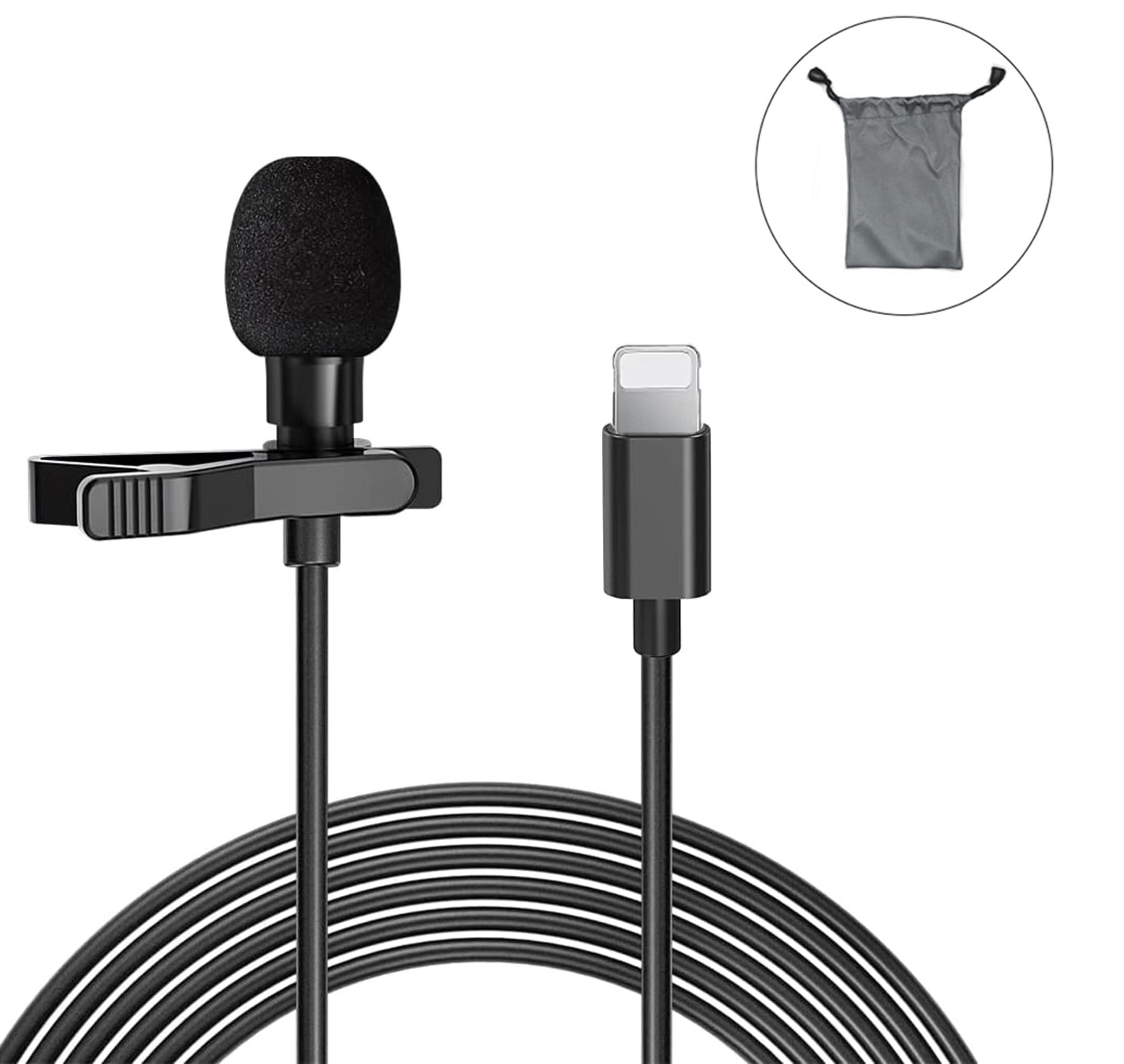 UDEE Microphone Lavalier Microphone for iPhone, Mini Portable for Live, Interview, Meeting and Other Scenarios