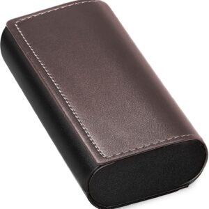 メイガン(Meigan) Double Glasses Case Aluminum Hard Shell Faux Leather for Men, Women | for Reading Glasses and Sunglasses etc.