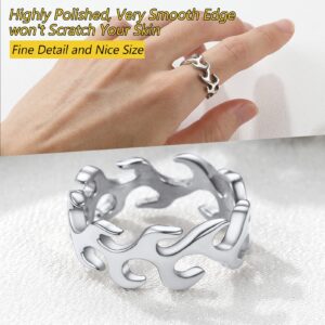 PROSTEEL Stainless Steel Flame Ring Jewelry Cool Pinky Rings For Men Size 7