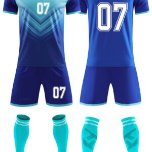 VIPOKO Custom Soccer Jerseys Any Name Number Team Logo - Personalized Soccer Jerseys for Men Boys Kids Aldult Uniform Set Navyblue