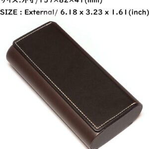 メイガン(Meigan) Double Glasses Case Aluminum Hard Shell Faux Leather for Men, Women | for Reading Glasses and Sunglasses etc.