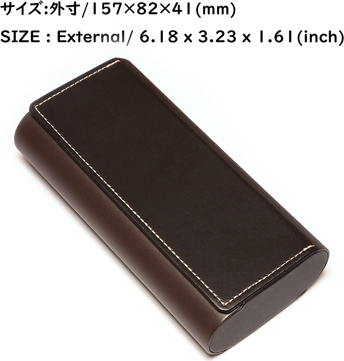 メイガン(Meigan) Double Glasses Case Aluminum Hard Shell Faux Leather for Men, Women | for Reading Glasses and Sunglasses etc.