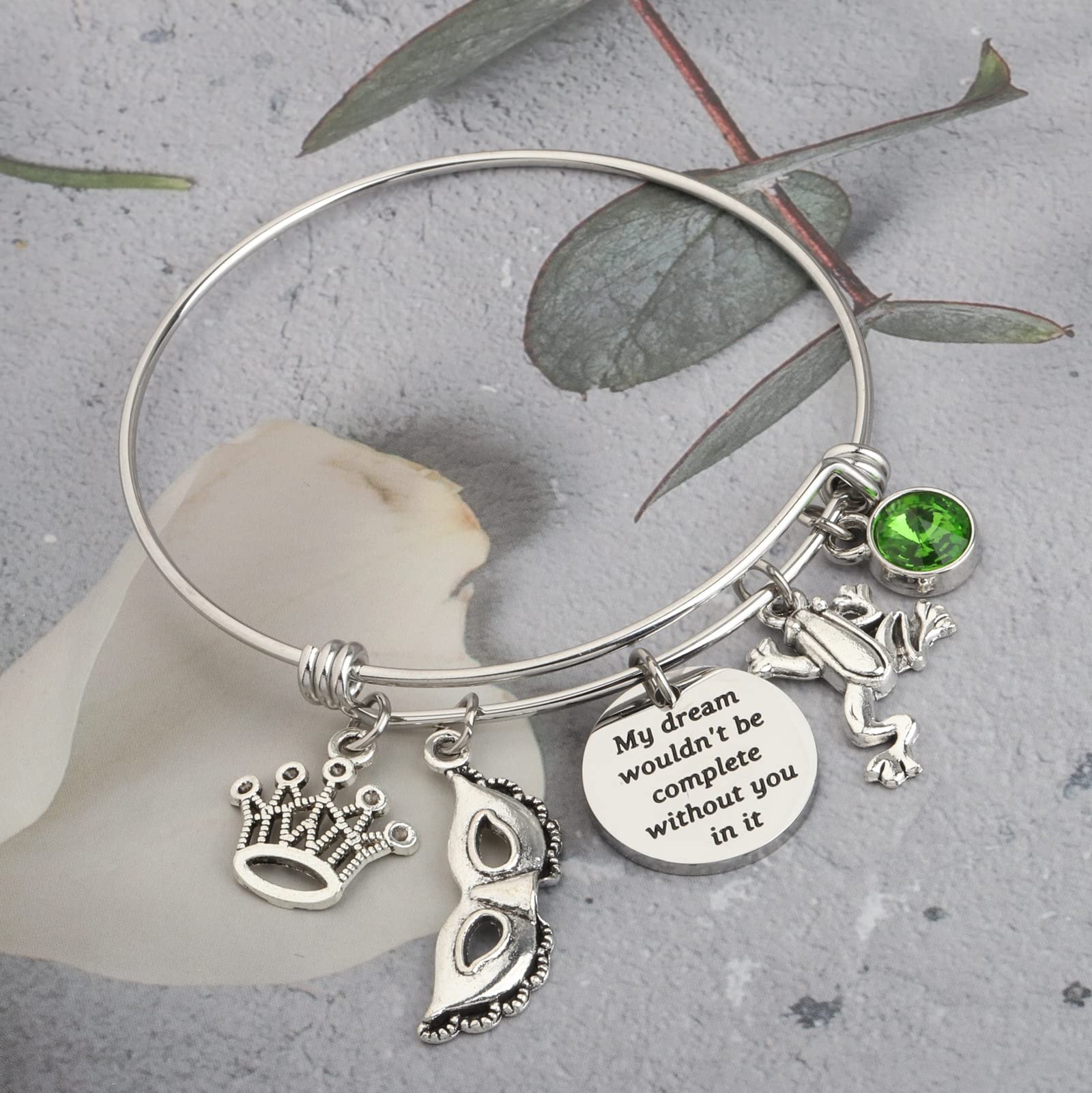 BAUNA Fairytale Frog Inspired Bracelet Princess Tiana Quote Jewelry for Fans My Dream Wouldn’t Be Complete Without You In It (Frog Inspired Bracelet)