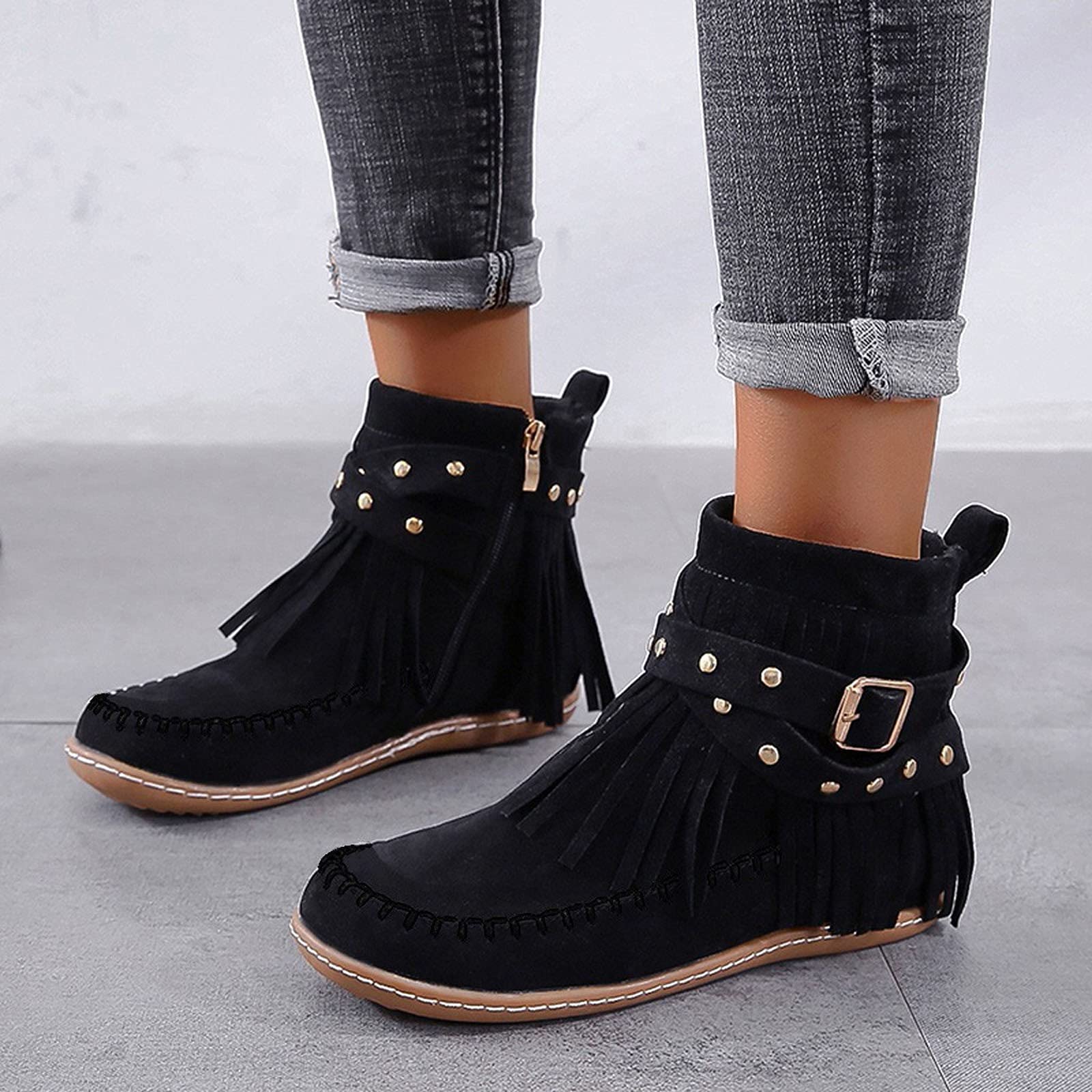 Womens Sandals, Over The Knee Boots for Women Womens Fashion Boots Vacation Shoes Size 10 Sneakers Two Strap Cycling Boots Women's Over-The-Knee Boots Black