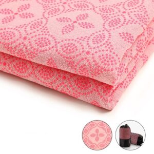 LULOSK Yoga Towel, Hot Yoga Mat Towel - Sweat Absorbing Non-Slip for Hot Yoga, Pilates and Workout with Upgraded Clover-Shaped Grip Dots (72 * 24 inches, Pink)