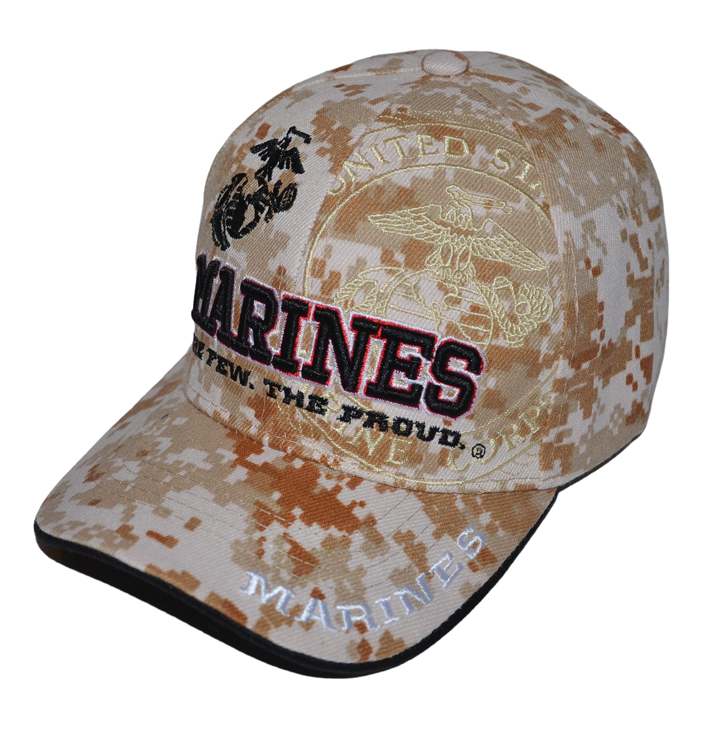 Icon Sports Group US Marine Corps Hat Officially Licensed Digital Camo Military Cap, Unisex Armed Forces Baseball Cap, One Size