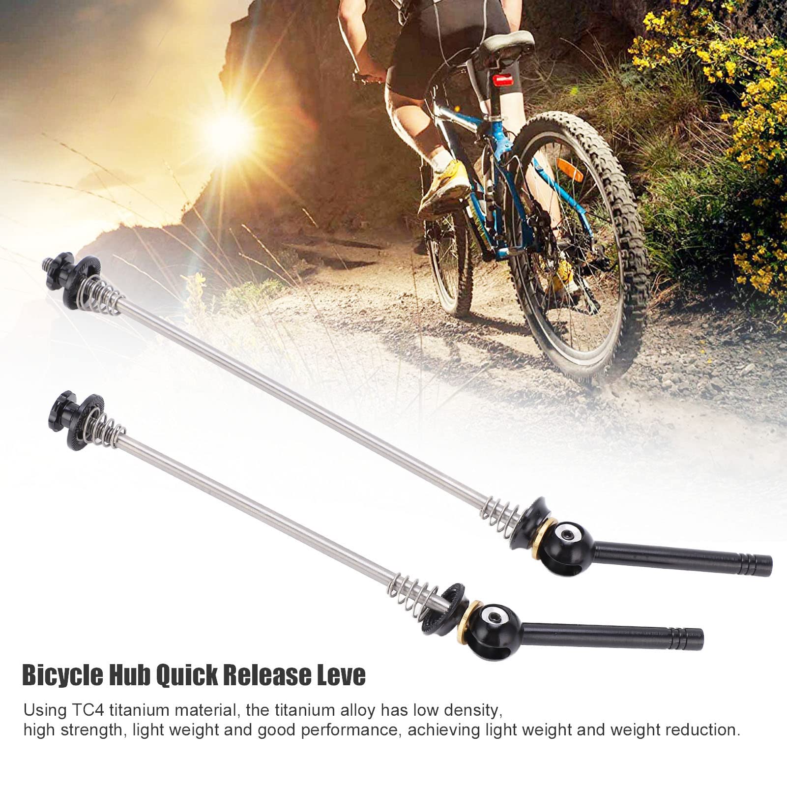 Bicycle Quick Release Skewer,1 Pair/Set Bicycle Quick Release Skewer Lightweight Weight Reduction Bike Wheel Hub Skewers