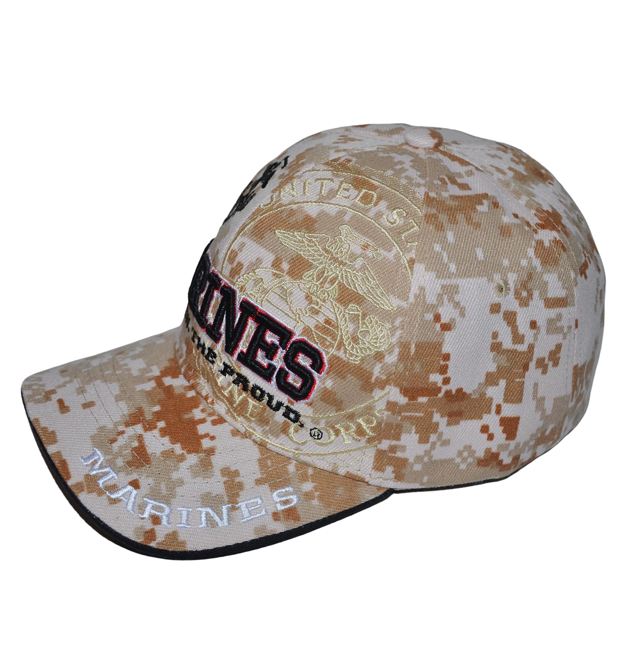 Icon Sports Group US Marine Corps Hat Officially Licensed Digital Camo Military Cap, Unisex Armed Forces Baseball Cap, One Size