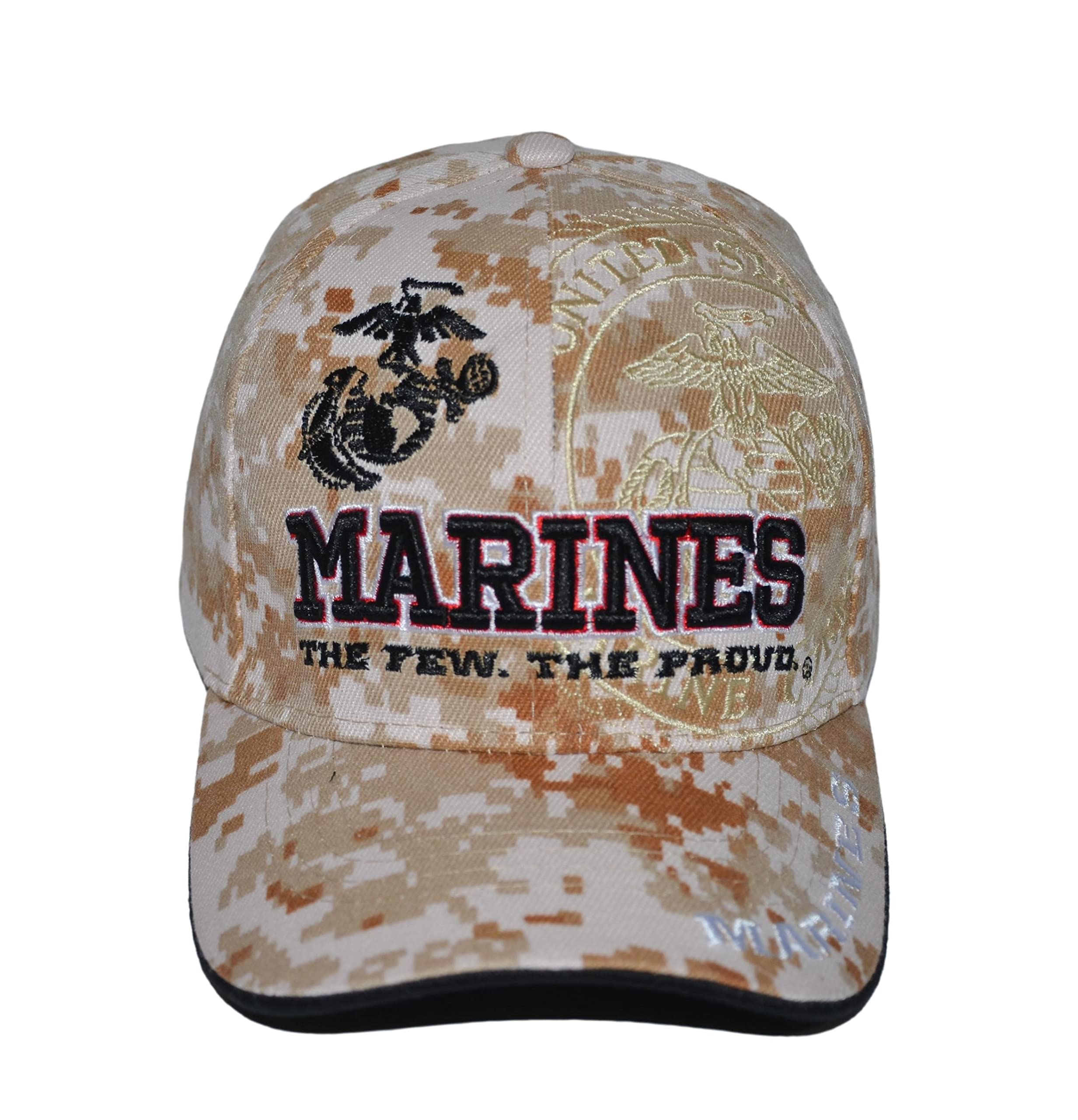 Icon Sports Group US Marine Corps Hat Officially Licensed Digital Camo Military Cap, Unisex Armed Forces Baseball Cap, One Size