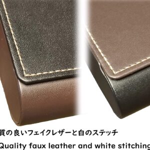 メイガン(Meigan) Double Glasses Case Aluminum Hard Shell Faux Leather for Men, Women | for Reading Glasses and Sunglasses etc.