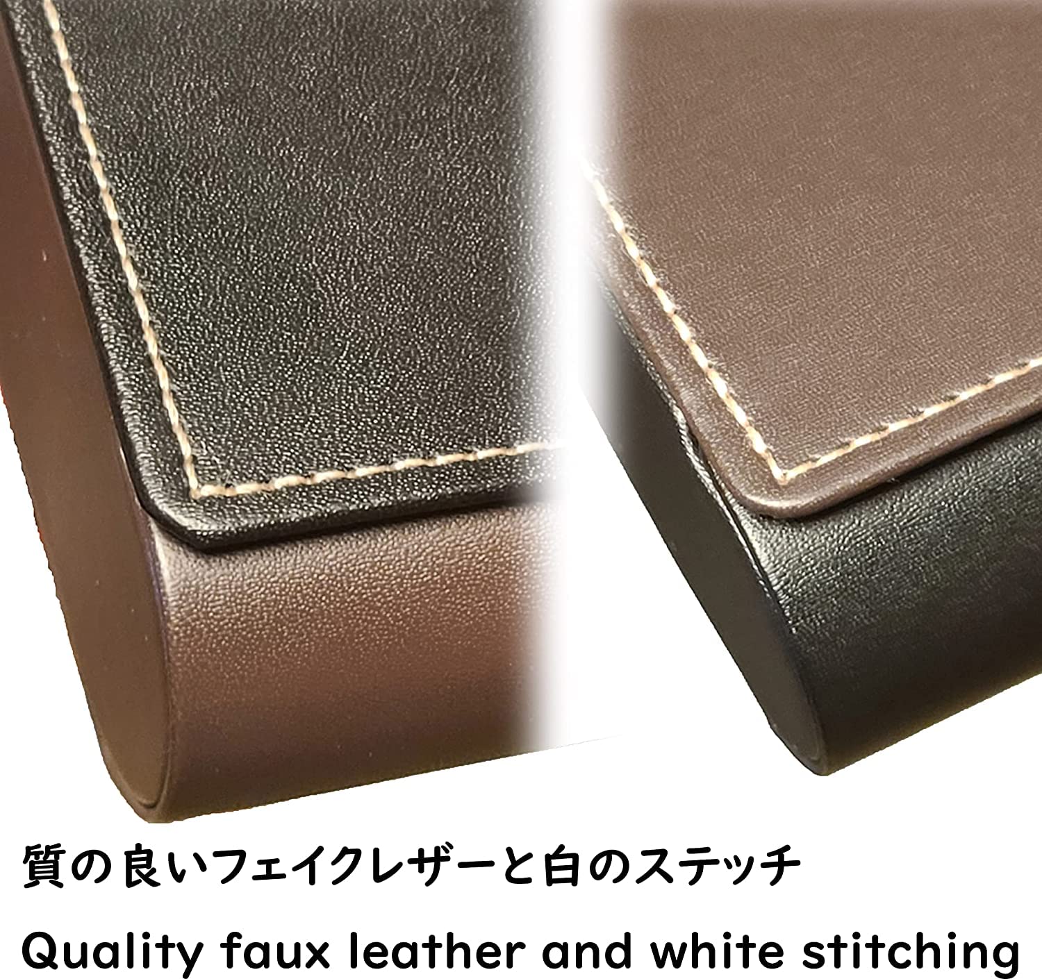 メイガン(Meigan) Double Glasses Case Aluminum Hard Shell Faux Leather for Men, Women | for Reading Glasses and Sunglasses etc.