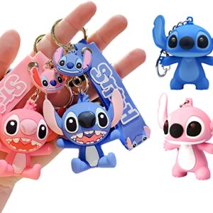 4PCS Cartoon Key Chains for Kids Girls Boys Cartoon Couple Keychain for Keys Backpack Bag Phone Keychain Gift for Birthday Christmas New Year