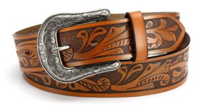 cr western belts for women - 1.5" leather cowgirl belt for jeans pant - country belts for women with big vintage buckle