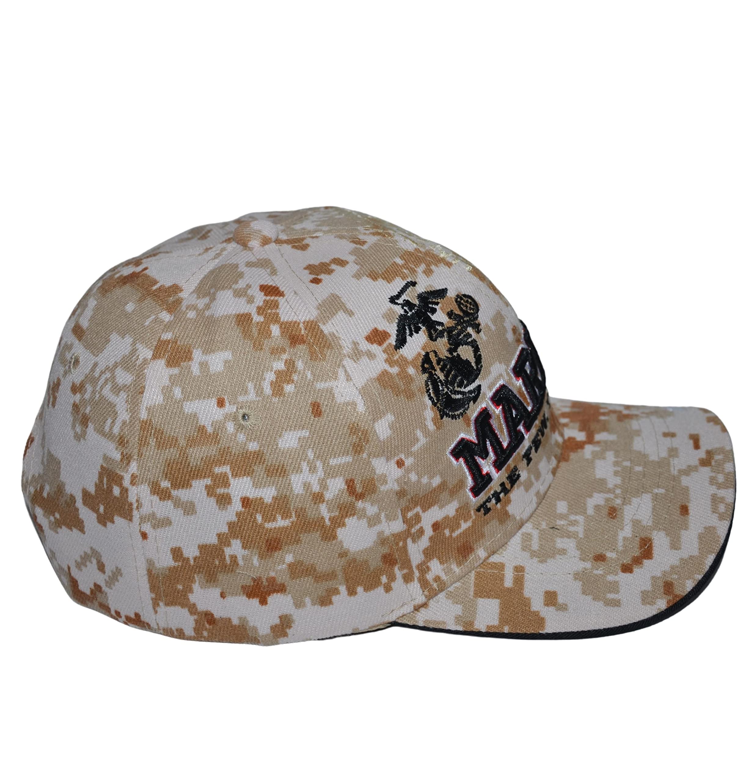 Icon Sports Group US Marine Corps Hat Officially Licensed Digital Camo Military Cap, Unisex Armed Forces Baseball Cap, One Size