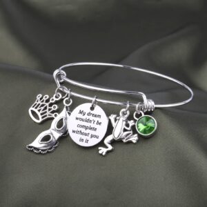 BAUNA Fairytale Frog Inspired Bracelet Princess Tiana Quote Jewelry for Fans My Dream Wouldn’t Be Complete Without You In It (Frog Inspired Bracelet)