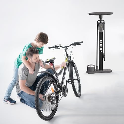 CLOLOP Bike Floor Pump Bike Pump High Pressure 160 PSI,Bicycle Pump with Air Ball Pump Inflator Fits Schrader and Presta Valve