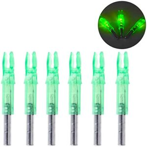 SGerste Lighted Archery LED Arrow Nocks Hunting Internal Arrow Nocks Nocks Tails Fit 6.2mm Arrow Shaft 6pcs