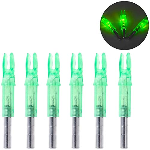 SGerste Lighted Archery LED Arrow Nocks Hunting Internal Arrow Nocks Nocks Tails Fit 6.2mm Arrow Shaft 6pcs