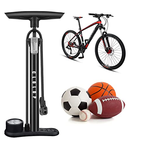 CLOLOP Bike Floor Pump Bike Pump High Pressure 160 PSI,Bicycle Pump with Air Ball Pump Inflator Fits Schrader and Presta Valve