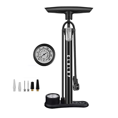 CLOLOP Bike Floor Pump Bike Pump High Pressure 160 PSI,Bicycle Pump with Air Ball Pump Inflator Fits Schrader and Presta Valve