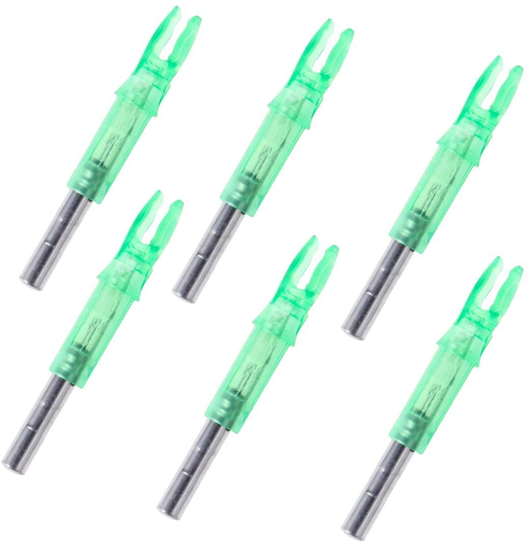 SGerste Lighted Archery LED Arrow Nocks Hunting Internal Arrow Nocks Nocks Tails Fit 6.2mm Arrow Shaft 6pcs